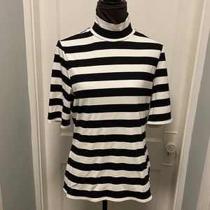 Vince Camuto Striped Mock Turtle SZ XL